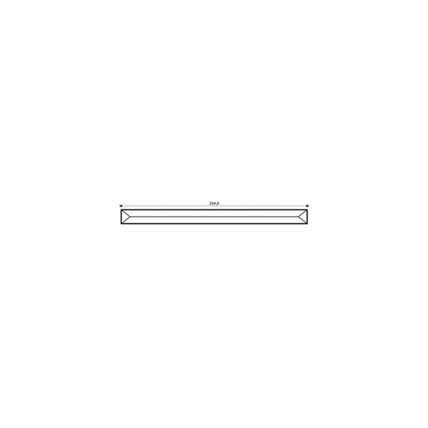 Verre biseauté pointu. 3/4" x 10"    1.91cm x 25.40cm.