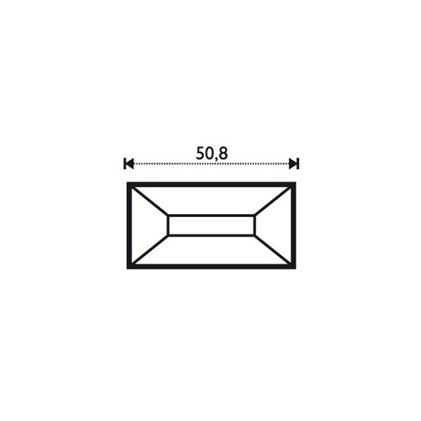 Verre biseauté plat. 1" x 2"    2.54cm x 5.08cm.