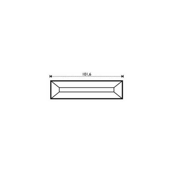 Verre biseauté plat. 1" x 4"    2.54cm x 10.16cm.
