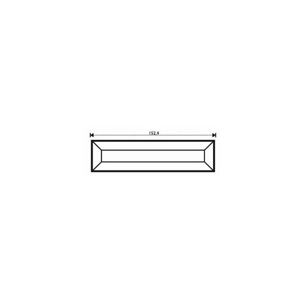 Verre biseauté plat. 1.5" x 6"    3.81cm x 15.24cm.