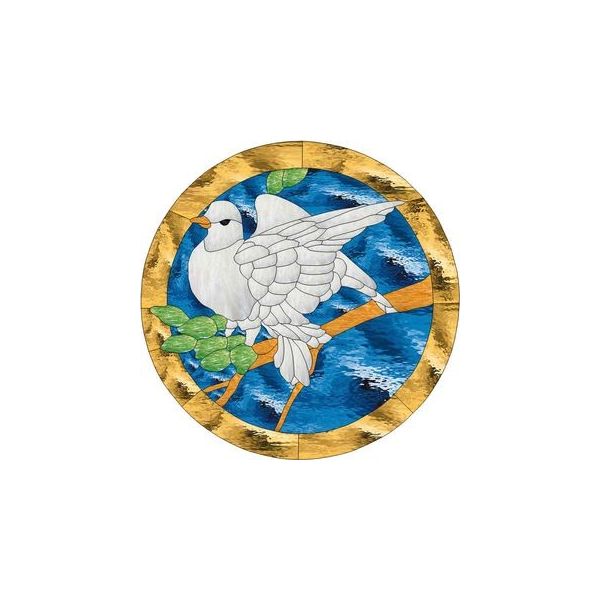 Patron pour vitrail "Colombe". Format diamètre 450mm