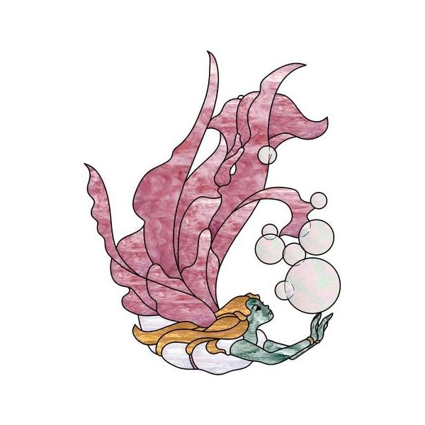 Patrons pour vitrail - Sirène dansante. Format 186mm x 234mm