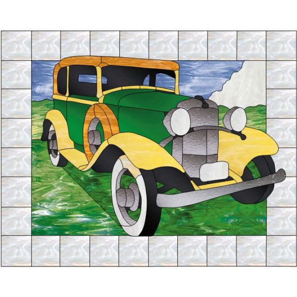 Patron pour vitrail " Ancêtre ". Format 481mm x 384mm