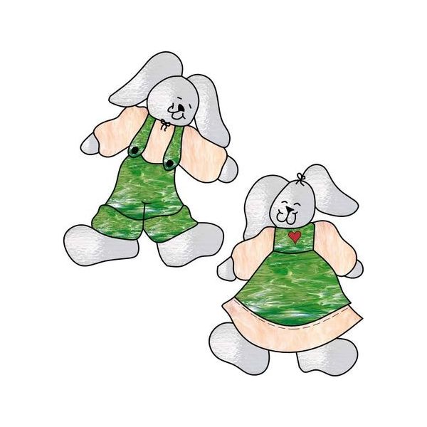 Patrons pour vitrail " Lapins ". Format A4