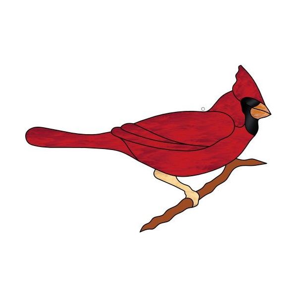 Patron pour vitrail " Cardinal " . Format A4