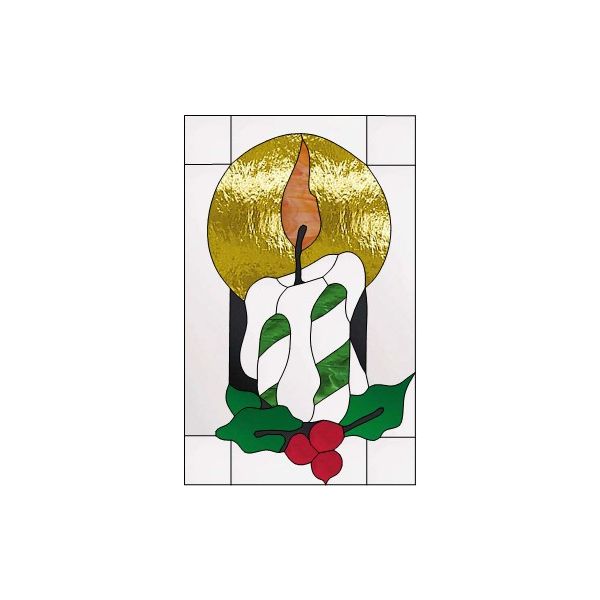 Patron pour vitrail " Bougie ". Format 120mm/192mm