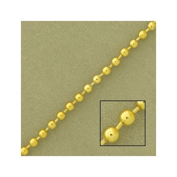 Chaînette à boule. Diamètre 3.2mm. Laiton brut. Le mètre