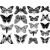 Décalcomanie pour fusing ou céramique. Papillons. Noir