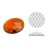Cabochon rond à facette. 25mm ambre moyen
