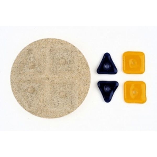 Moule en vermiculite "Tiangles et carrés". Diam. 105mm. Épaisseur 15mm