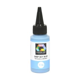 Peinture Color Line 116.  Bleu ciel foncé. Flacon de 62gr. Verre ou porcelaine