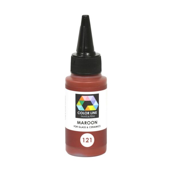 Peinture Color Line 121.  Marron. Flacon de 62gr. Verre ou porcelaine