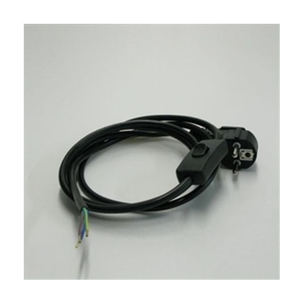 Câble électrique 3x0.75mm2. Noir avec interrupteur