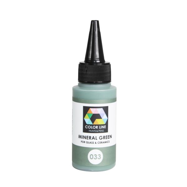 Peinture Color Line 033.  Vert minéral. Flacon de 62gr. Verre ou porcelaine