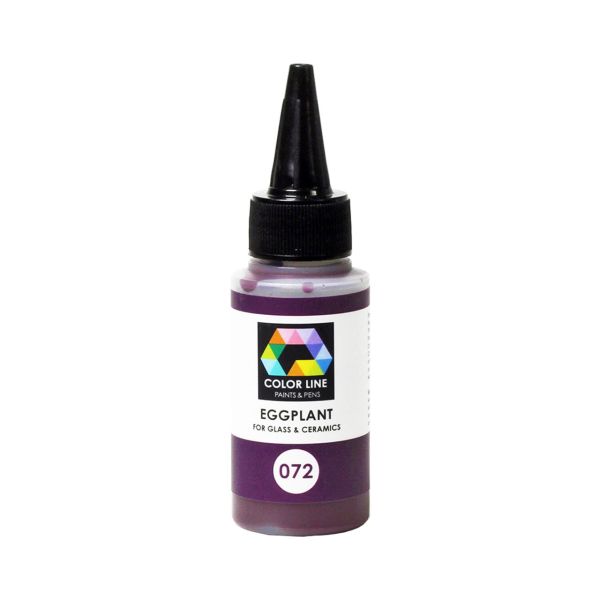 Peinture Color Line 072.  Aubergine. Flacon de 62gr. Verre ou porcelaine