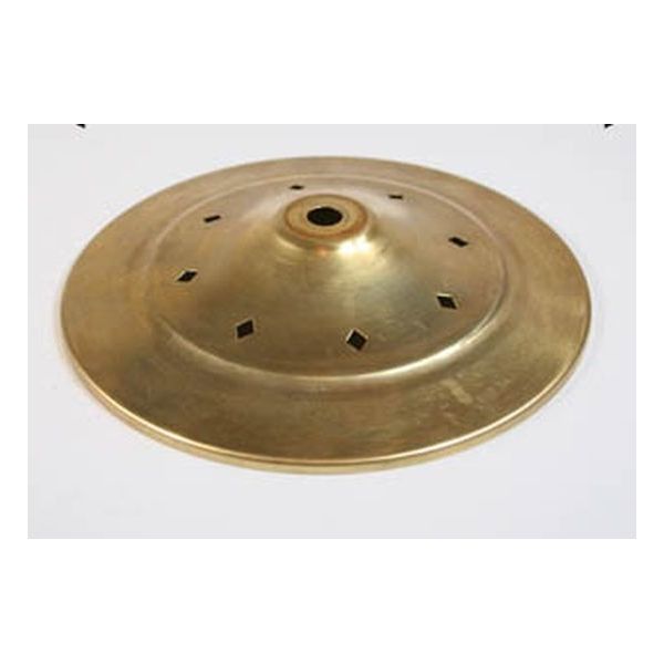 Coiffe cône perforée. Diamètre 9.0cm. Laiton