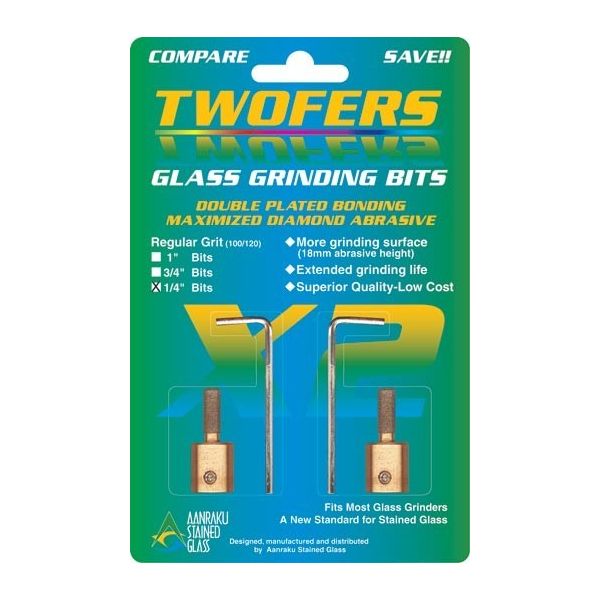 Tête de meule 1/4" (6mm)  - Gros grains. Set de deux pièces