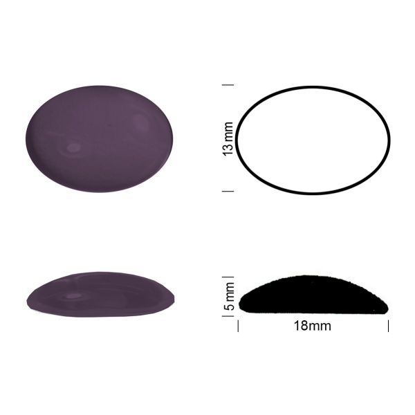 Cabochon ovale 18/13mm. Améthyste.