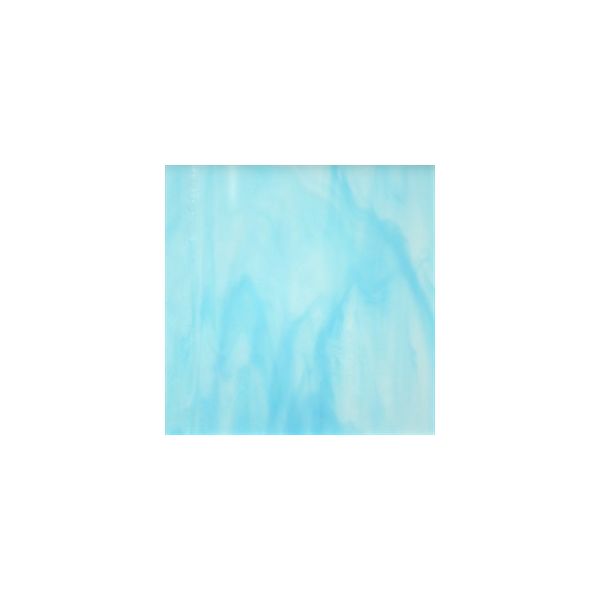 Spectrum 833-51 F. Bleu clair et blanc veiné . Opalescent. Lisse. Fusing COE96