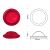 Cabochon hublot 50mm rouge