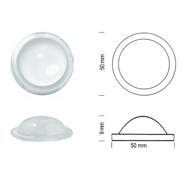 Cabochon hublot 50mm blanc opal