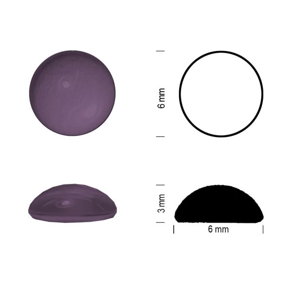 Cabochon rond 6mm. Améthyste.