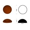 Cabochon rond 8mm. Ambre foncé.