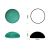 Cabochon rond 8mm. Vert mousse.