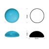 Cabochon rond 8mm. Bleu aigue-marine.