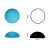 Cabochon rond 8mm. Bleu aigue-marine.
