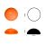 Cabochon rond 8mm. Orange.