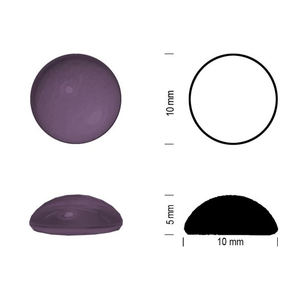 Cabochon rond 10mm. Améthyste.