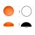 Cabochon rond 10mm. Orange.