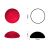 Cabochon rond 10mm. Rouge foncé.