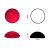 Cabochon rond 10mm rouge irisé