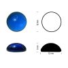 Cabochon rond 12mm. Bleu cobalt.