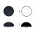 Cabochon rond 12mm. Noir opal.
