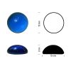 Cabochon rond 15mm. Bleu cobalt.