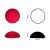 Cabochon rond 15mm. Rouge foncé.