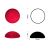 Cabochon rond 18mm. Rouge foncé.