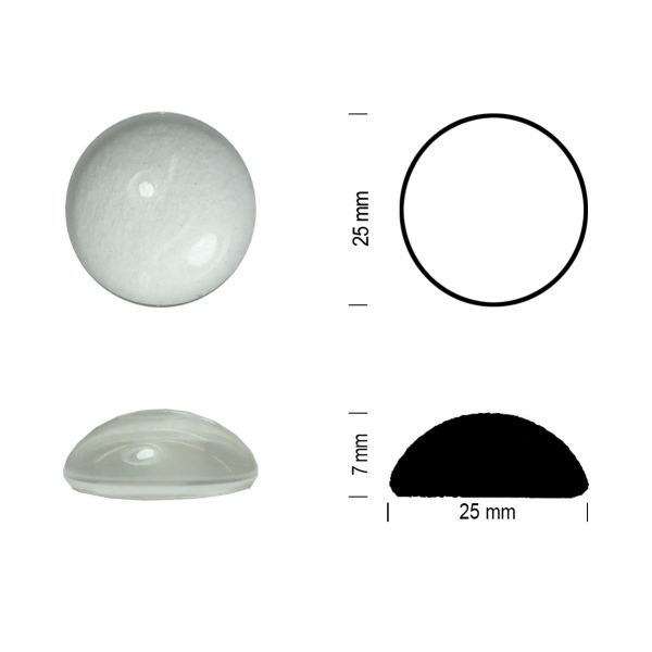 Cabochon rond 25mm. Clair
