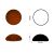 Cabochon rond 25mm. Ambre foncé.