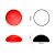 Cabochon rond 25mm. Rouge clair.