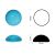 Cabochon rond 30mm. Bleu aigue-marine.