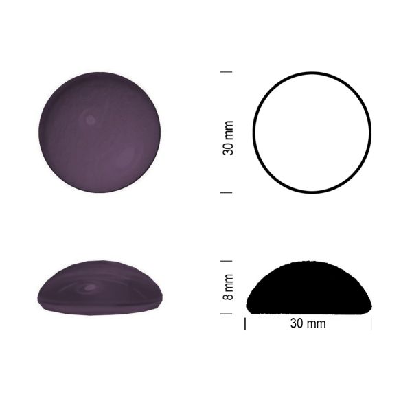 Cabochon rond 30mm. Violet.
