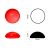 Cabochon rond 30mm. Rouge clair.