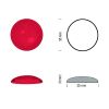 Cabochon rond 35mm. Rouge.