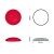 Cabochon rond 35mm. Rouge.