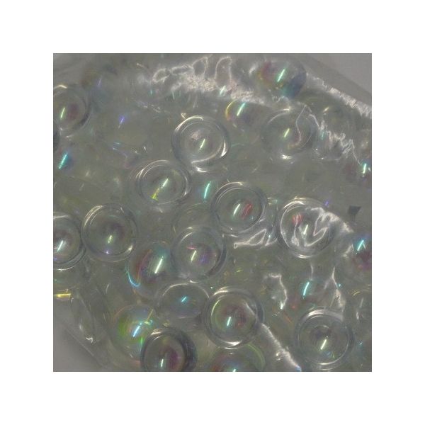 Cabochon rond 15mm. Clair irisé.
