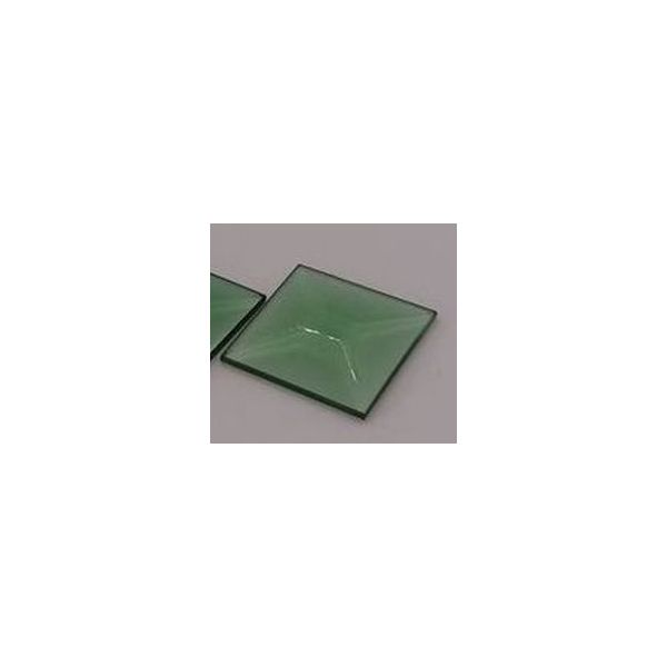 Verre biseauté plat vert. 3.18cm x 3.18cm.